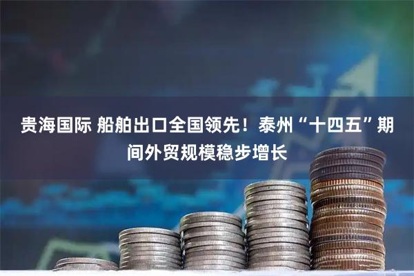 贵海国际 船舶出口全国领先！泰州“十四五”期间外贸规模稳步增长